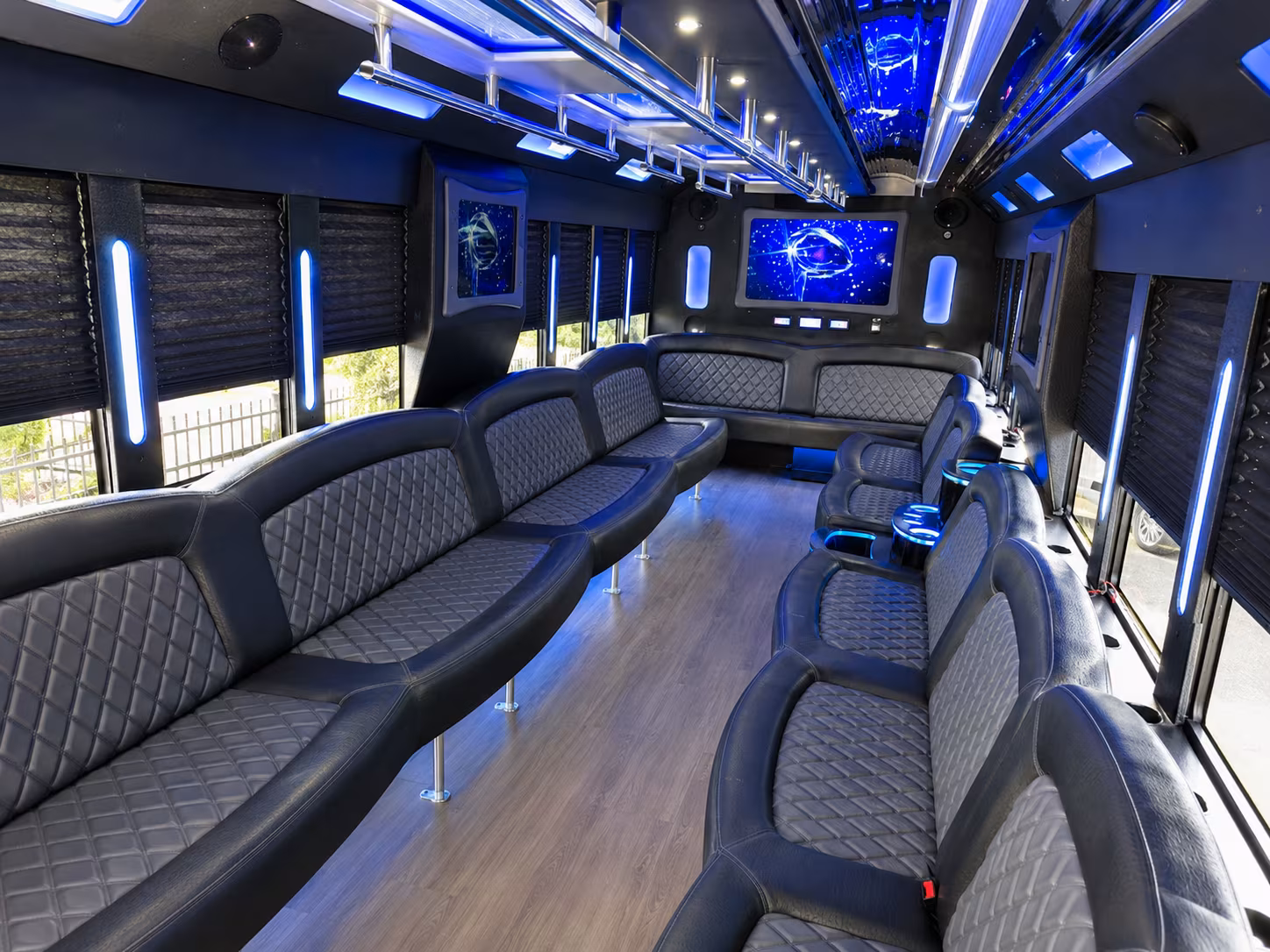 Group beside a Mercedes Sprinter limo in Wichita