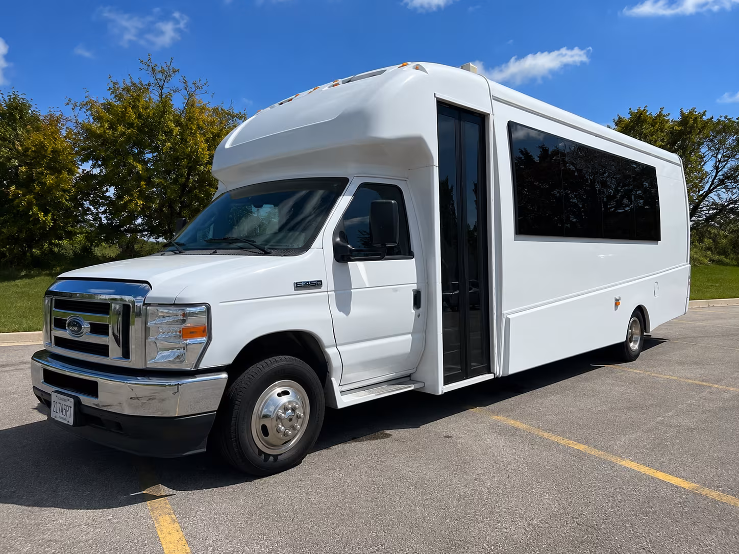 Wichita Sporting Event Transportation party bus exterior