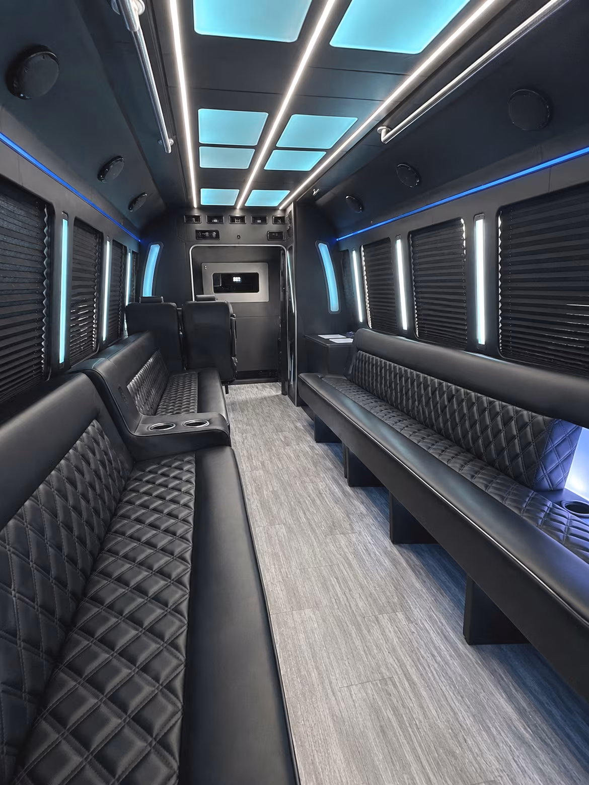 Wichita Wedding Transportation party bus interior