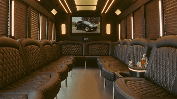Interior of Wichita Party Bus Company's 20 Passenger Party Bus in Oklahoma City