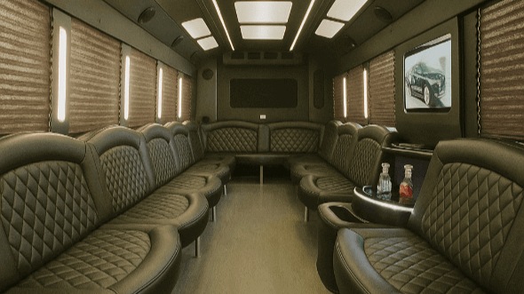 Interior of Wichita Party Bus Company's 20 Passenger Party Bus in Topeka