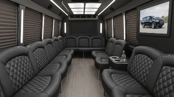 Interior of Wichita Party Bus Company's 25 Passenger Party Bus in Olathe