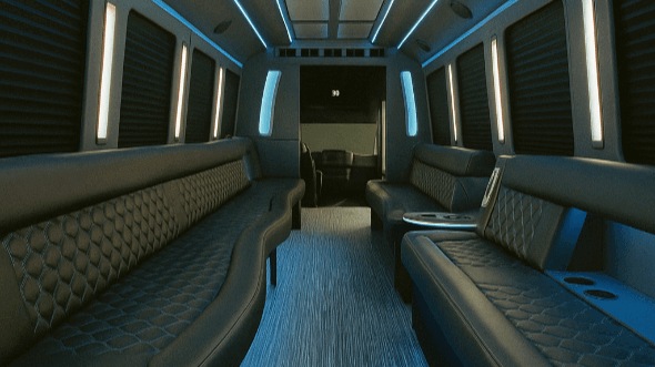 Interior of Wichita Party Bus Company's 28 Passenger Party Bus in Manhattan