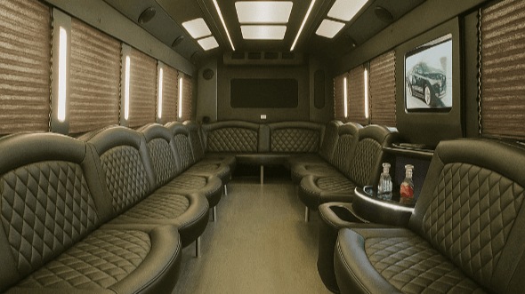 Interior of Wichita Party Bus Company's 28 Passenger Party Bus in Oklahoma City