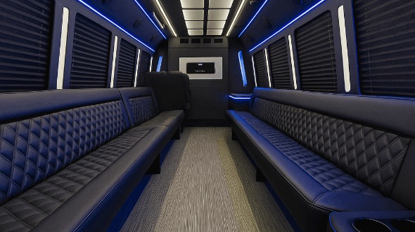 Interior of Wichita Party Bus Company's 30 Passenger Party Bus in Oklahoma City