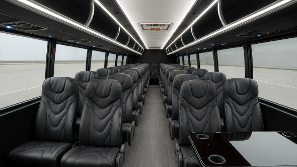 Interior of Wichita Party Bus Company's 35 Passenger Mini Bus in Wichita