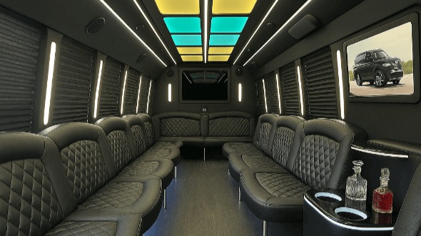 Interior of Wichita Party Bus Company's 40 Passenger Party Bus in Manhattan