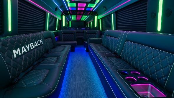 Interior of Wichita Party Bus Company's 40 Passenger Party Bus in Wichita