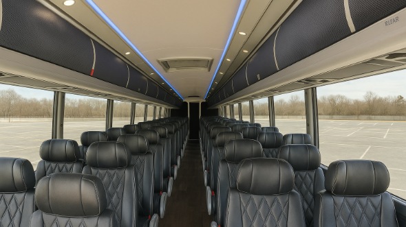 Interior of Wichita Party Bus Company's 46 Passenger Charter Bus in Wichita