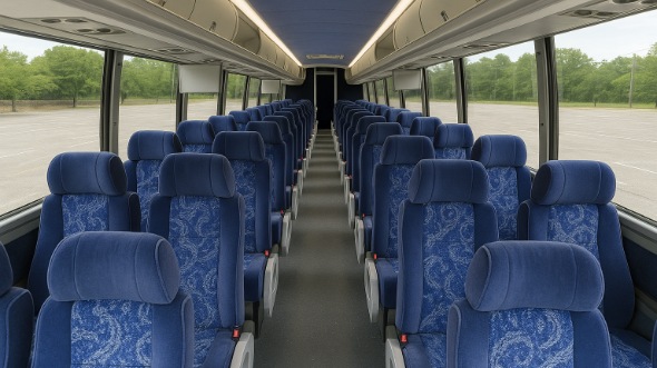 Interior of Wichita Party Bus Company's 47 Passenger Charter Bus in Wichita