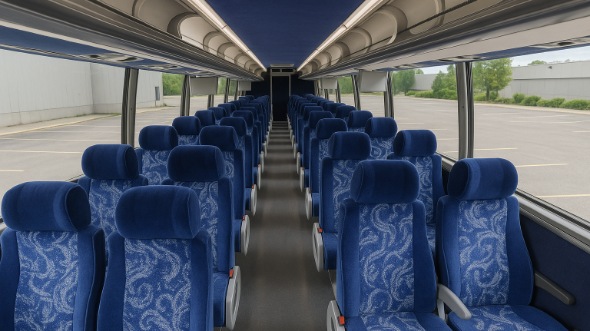 Interior of Wichita Party Bus Company's 48 Passenger Charter Bus in Wichita