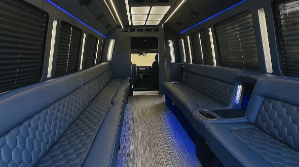Interior of Wichita Party Bus Company's 50 Passenger Party Bus in Topeka