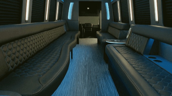 Interior of Wichita Party Bus Company's 50 Passenger Party Bus in Tulsa