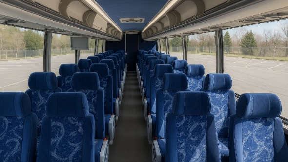 Interior of Wichita Party Bus Company's 51 Passenger Charter Bus in Wichita