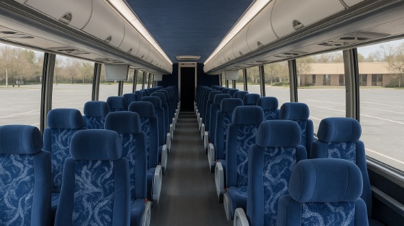Interior of Wichita Party Bus Company's 56 Passenger Charter Bus in Wichita