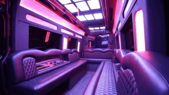 wichita 18 passenger party bus inside