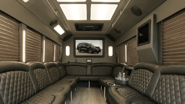 wichita 28 passenger party bus interior